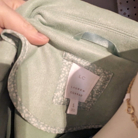 Suede-like. Lauren Conrad jacket Sea foam Mint Green spring light weight pinup - Picture 4 of 9